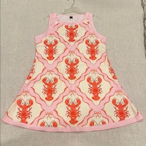 Pink and Cream Lobster Print Dress